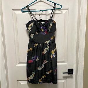American Eagle | Black | Floral |Adjustable  Spaghetti Strap |Mini Dress |Size 6
